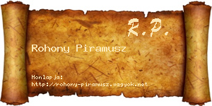 Rohony Piramusz névjegykártya